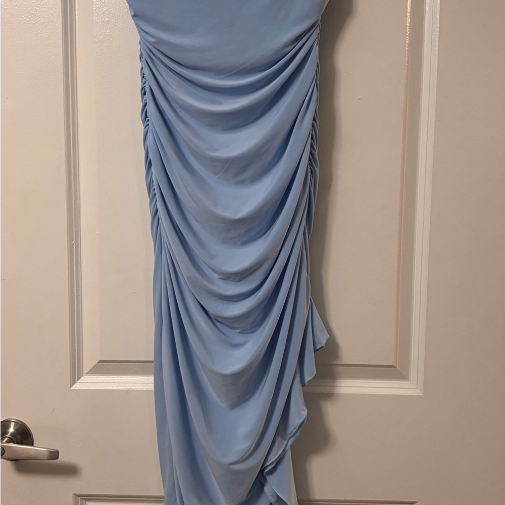 Windsor Light Blue Ruched Maxi Dress